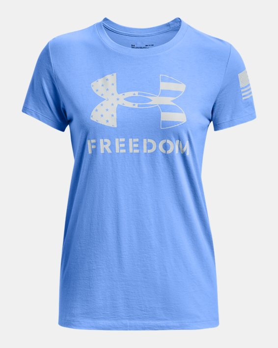 Women's UA Freedom Logo T-Shirt, Blue, pdpMainDesktop image number 4